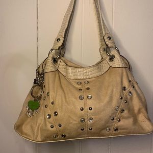 Kathy Ireland studded gold purse